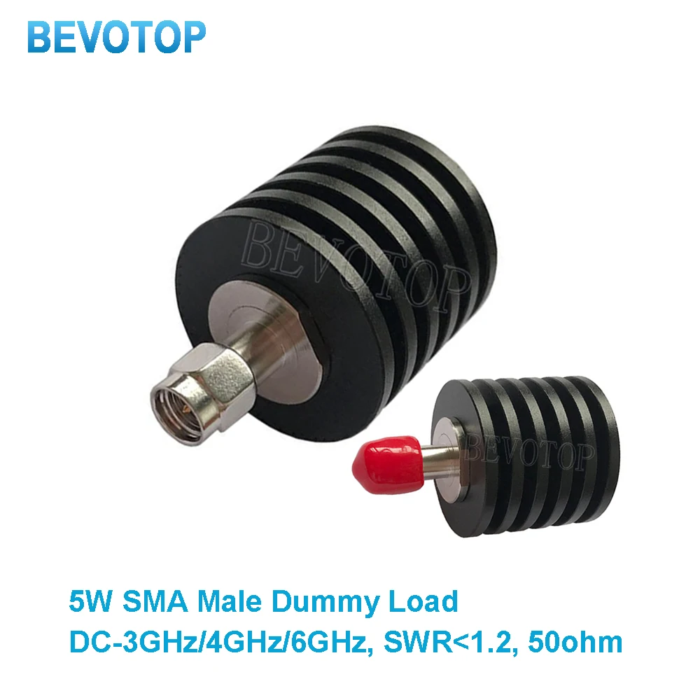 5W DC-3GHz/4GHz/6GHz RF Coaxial Dummy Load 50Ohm SMA Male Terminal Adapter BEVOTOP