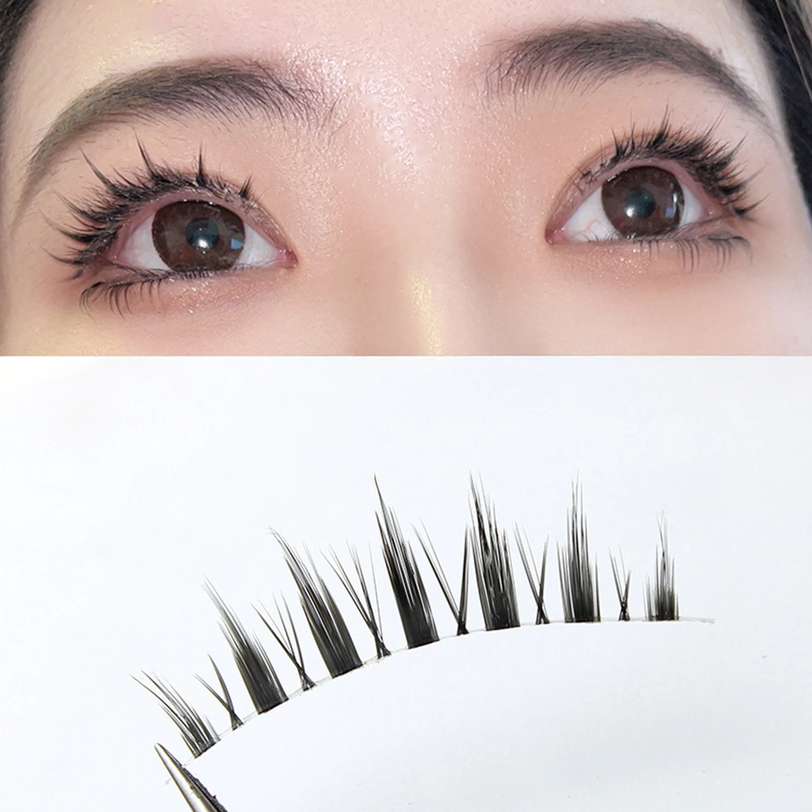 False Eyelashes Strip Wispy Fake Lashes Clear Band Cosplay Manga Lashes Perfect For Professional Makeup Salon Makeup Tool