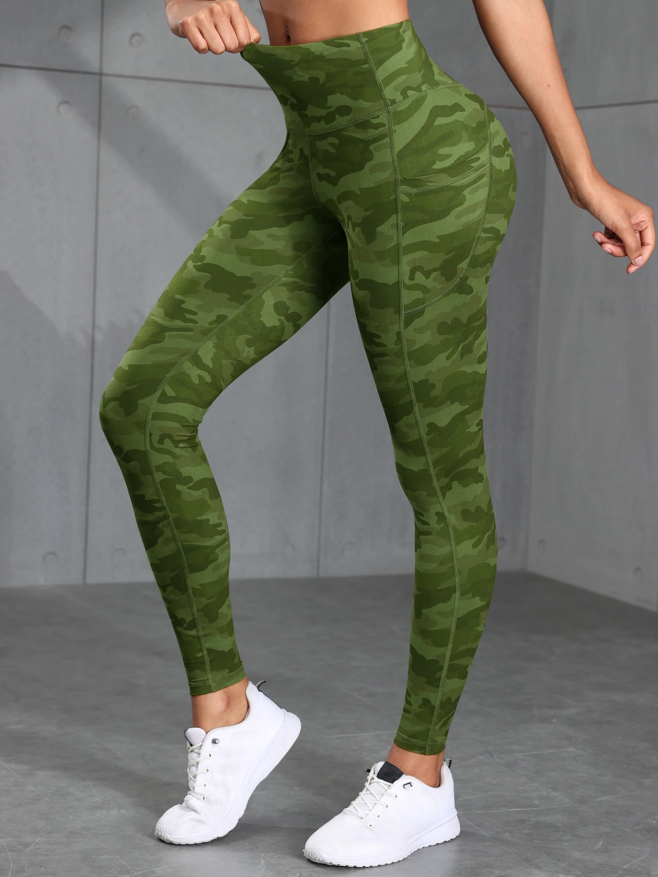 NORMOV 2024 Camouflage Gym Leggings Women Casual Skinny Stretch High Waist Leggings Women Exercise Pockets