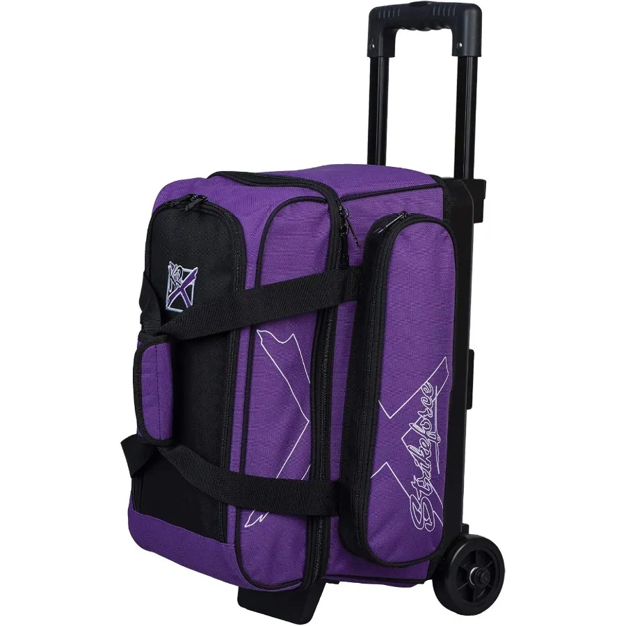 

KR Strikeforce Hybrid X Double Roller Bowling Bag with Dual Ball Compartments Dedicated Shoe Storage Cleaning Supplies Organize