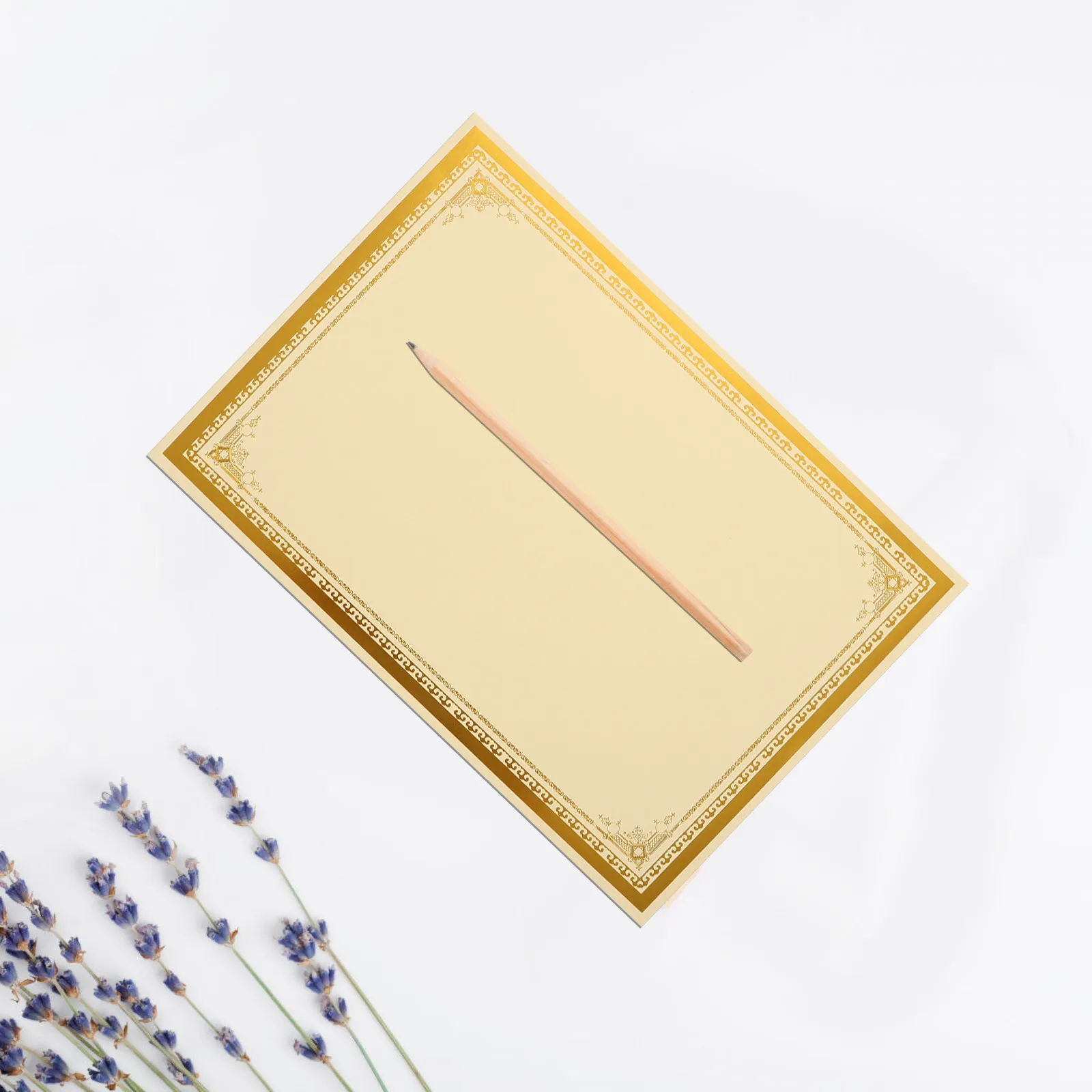30Pcs Blank Diploma Certificate Paper A4 Size 250G Gold Foil for Graduation Awards End of Year Classroom Certificates Teacher