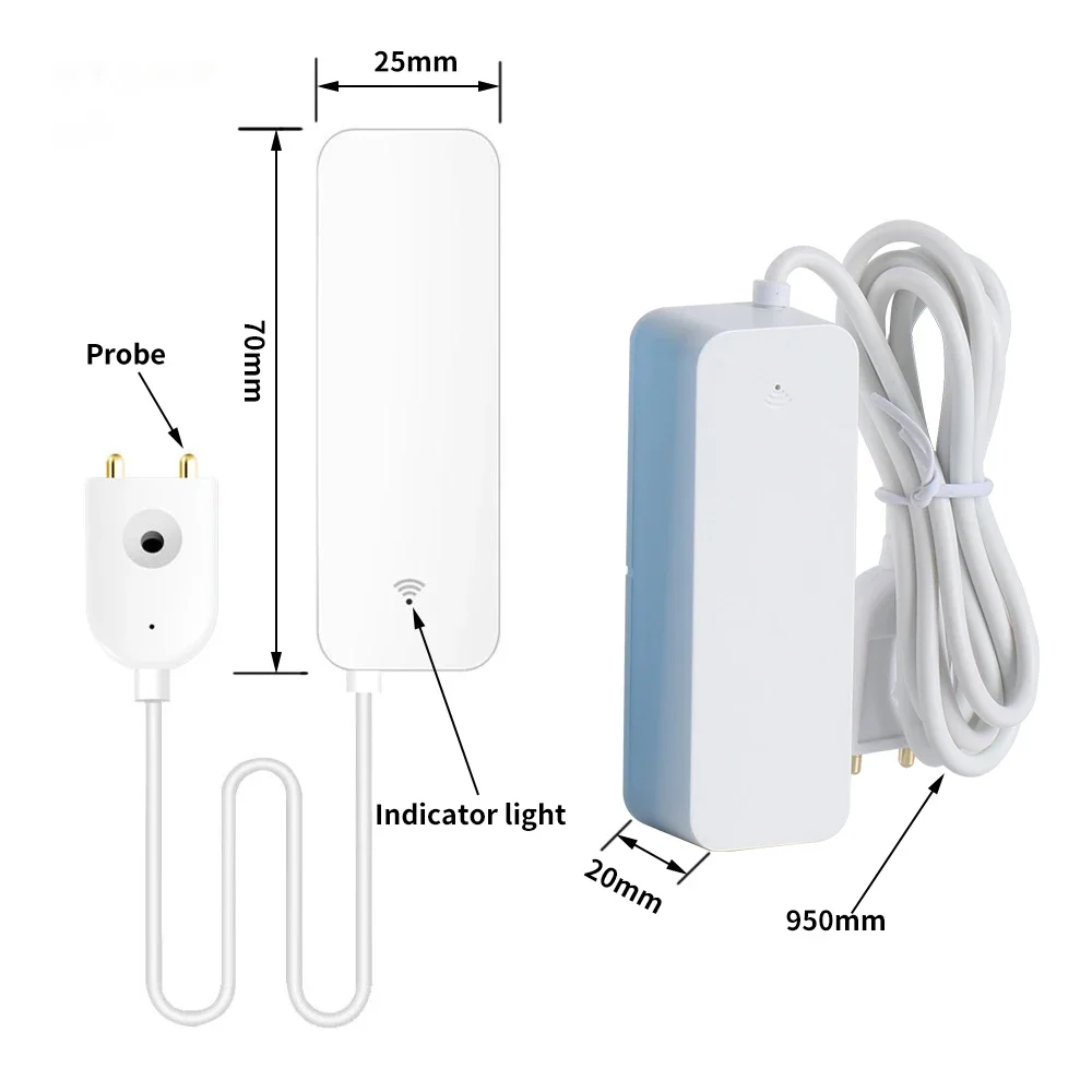 Slimme waterleksensor, waterlekdetector voor Tuya Smart Waterlek Sensor Detector WiFi/zig-bee Flood Water Detector voor thuis, garage (voor ZIGBEE