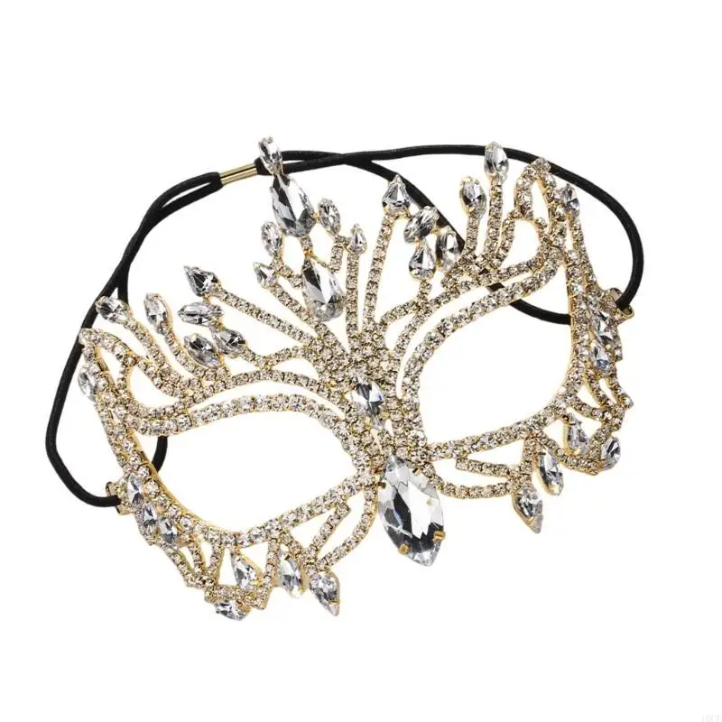 

Masquerade Mask Sparkling Rhinestones Half Face Mask Halloween Costume Accessory