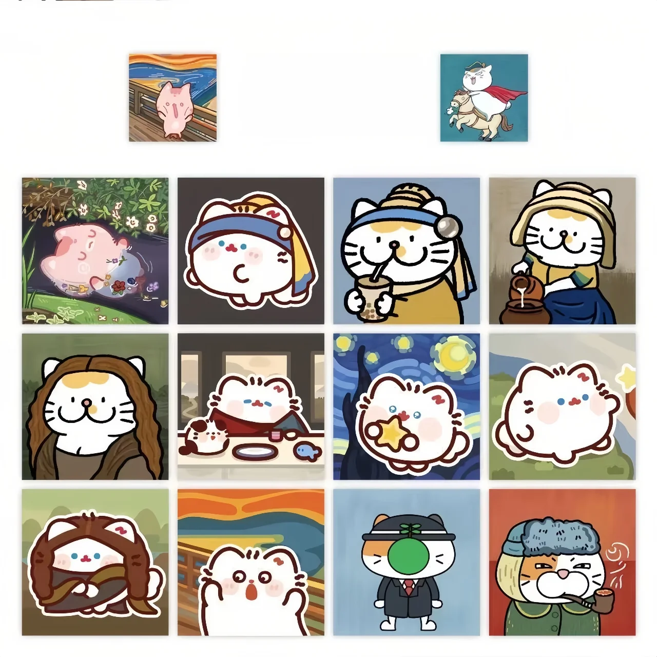 New 500Pcs Cute Cat Roll Stickers Cartoon Creative Fun Art Decor Journal Scrapbook DIY Notebook Album Handmade Stickers
