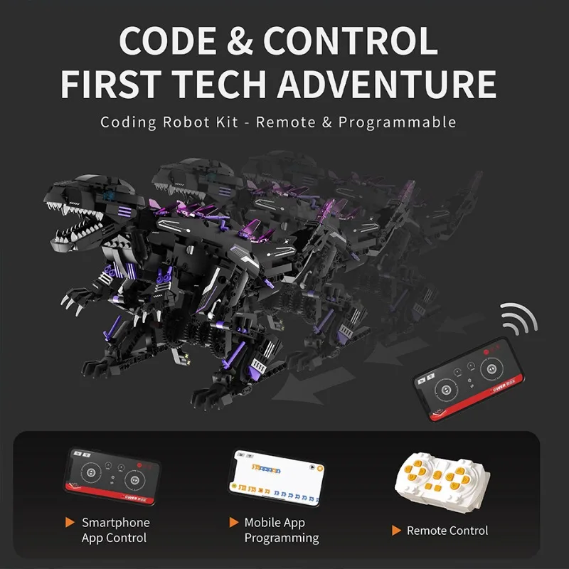 5 IN 1 Technische Transformation Mechanische Beast Dinosaurier Bausteine MOC Stadt APP RC Triceratops Krokodil Roboter Ziegel Spielzeug Kind