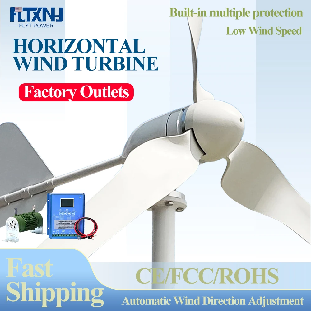 Wind Generators 10KW 6kw 15kw Wind Turbine Generator 48V 96V 24V with Controller MPPT 220V 120V Off Grid Inverter Home Appliance