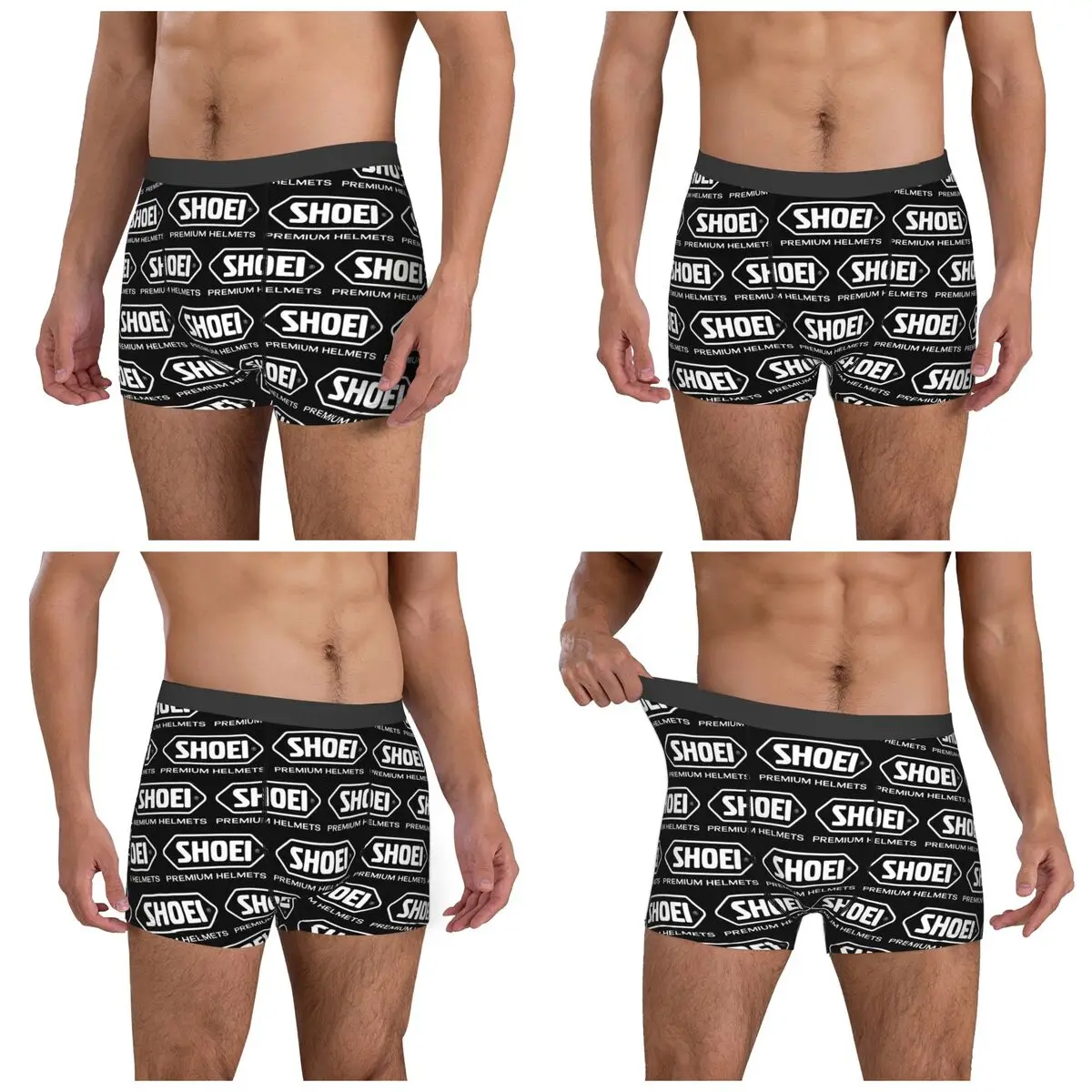 Boxer Underpants Shorts Shoei Motorcycle Helmets Panties Men's Soft Underwear for Homme Man Boyfriend Gifts