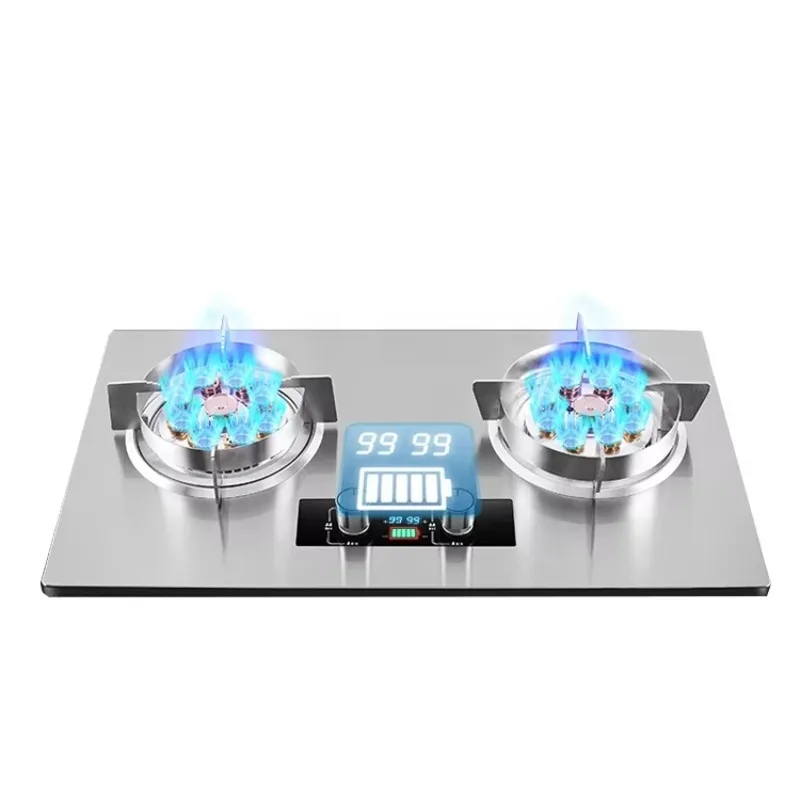 Fire Powerful Built In Gas Cooker LPG Gas Cook Tops Stainless Steel Top 2 Burner Gas Stove For Kitchen