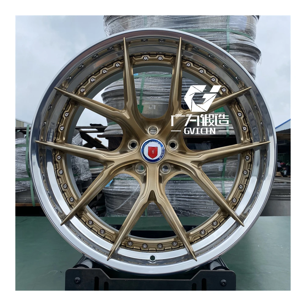 

OEM Customized 2 Piece Super Deep Concave Brushed Bronze Polished Lip Deep Concave Forged Wheels 5x112 5x114.3 5x120 5x130