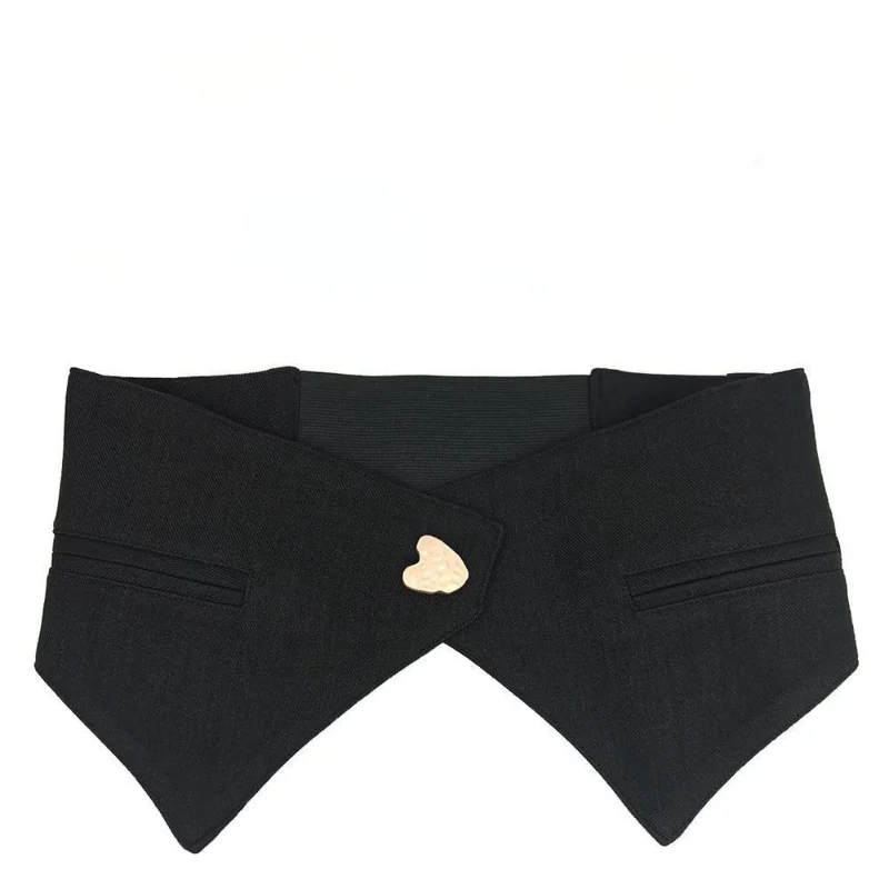 

Fabric Waist Wrap Feminine Decorative Coat Dress Casual Needle Buckle Elastic Wide Belt Europe and The United States Irregular