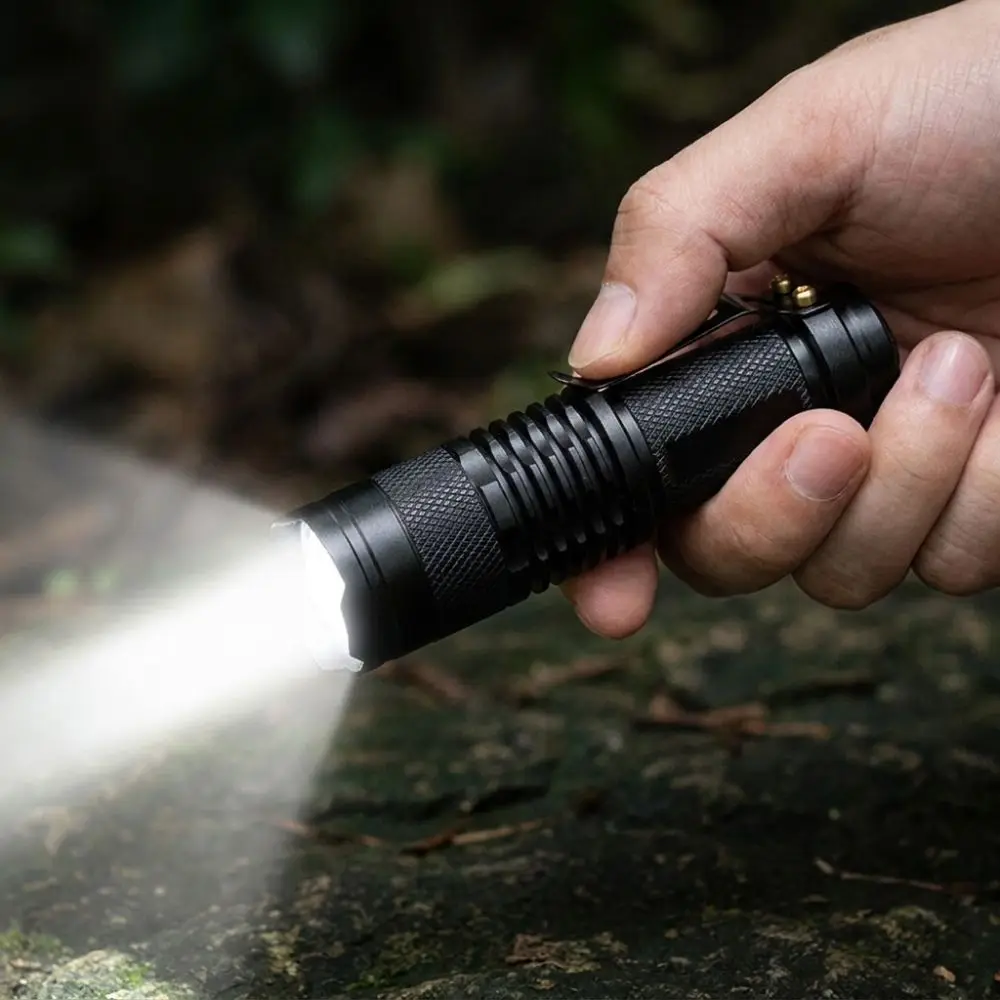 Aluminum Alloy LED Zoom Flashlight Super Bright Metal Pocket Clip High Lumen Outdoor Torch Adjustable Focus Waterproof