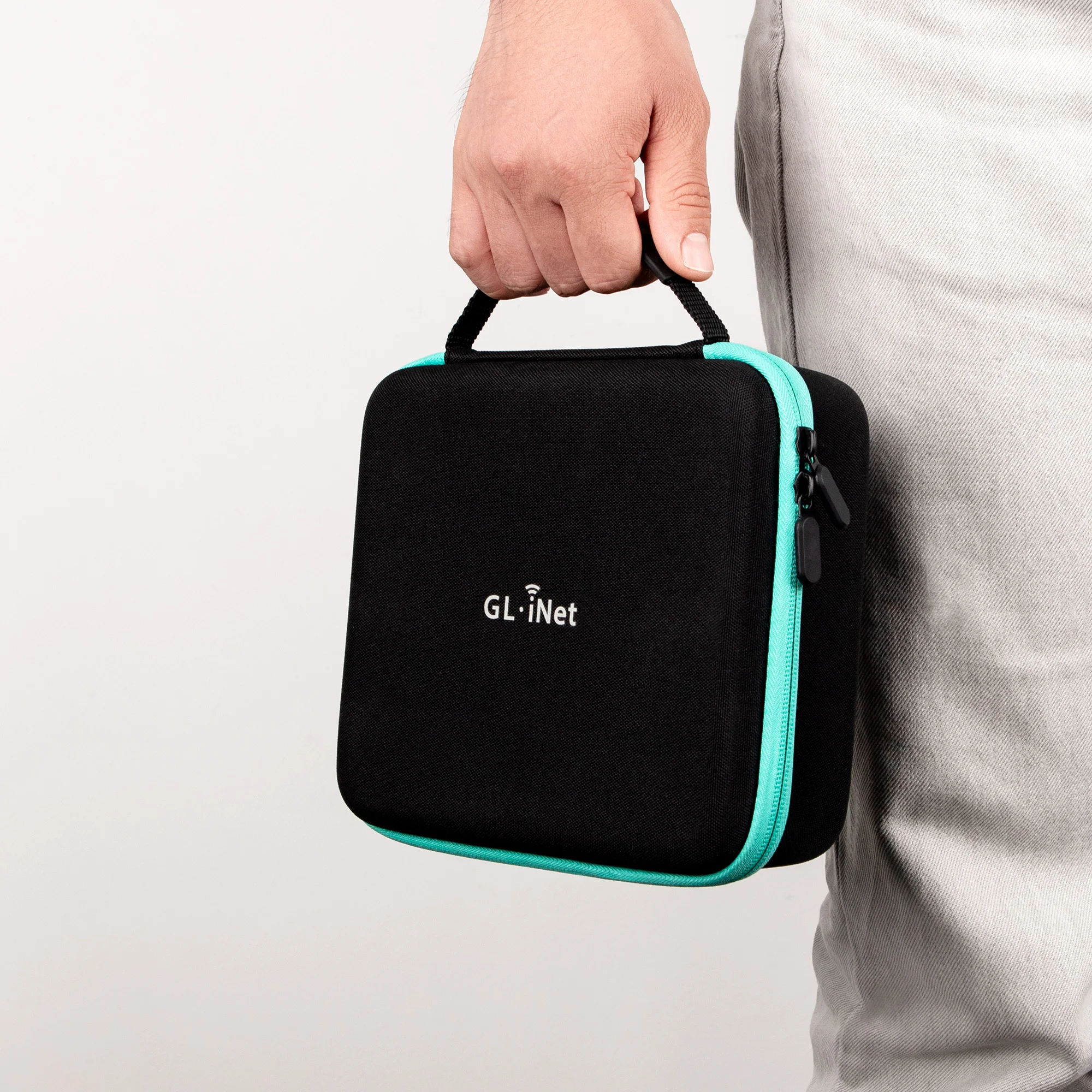 GL.iNet حقيبة تنظيم كبيرة للسفر لأجهزة توجيه السفر، وأجهزة التوجيه الخلوية، وحقيبة القرص الصلب، متوافقة مع الشواحن