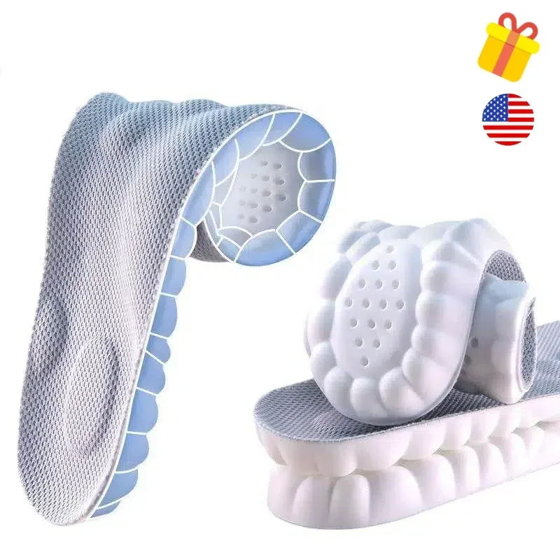 Palmilhas com amortecimento de ar em nuvem 4D - conforto de espuma viscoelástica, massagem de acupressão e design absorvente de suor