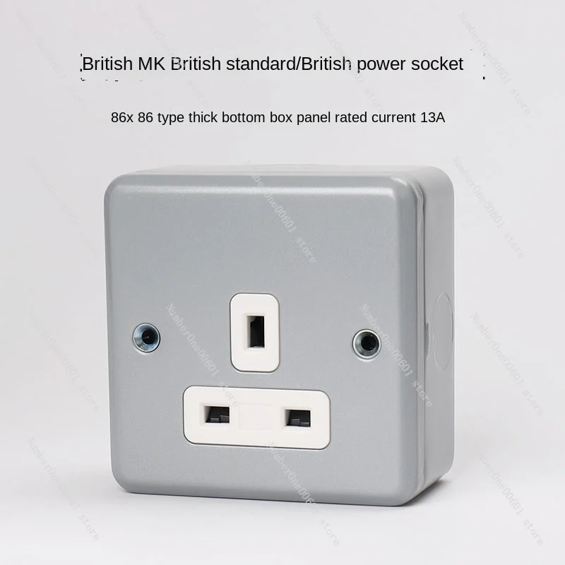 

New UK MK British Power Socket 13A Power Socket 86x86 British Fever Socket Panel Bottom Box