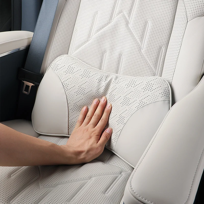 For ZEEKR 009 X 001 007 NAPPA leather material Car Headrest Neck Support Seat Lumbar Support cushion Breathable Soft Neck Pillow