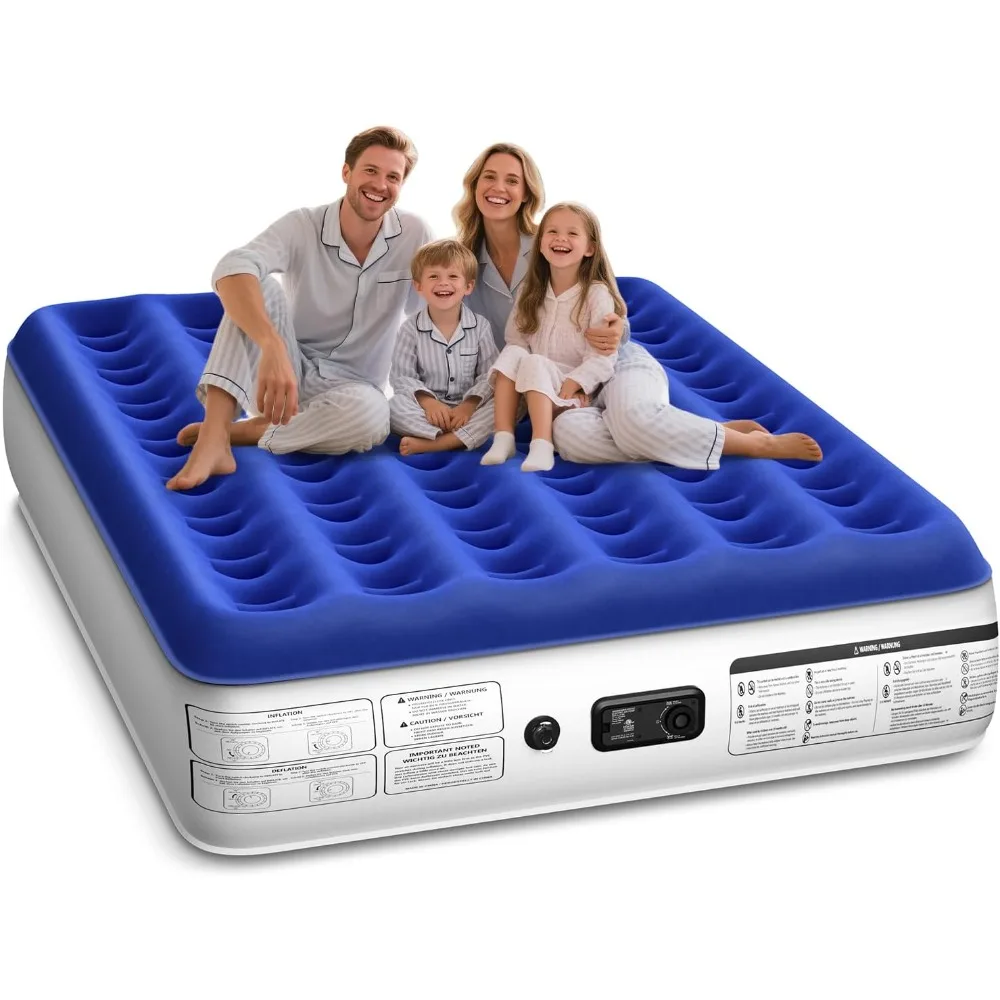 

Queen Air Mattress with Built in Pump Luxurious Comfort Raised Inflatable Mattress Queen Airbed Blow Up Mattress