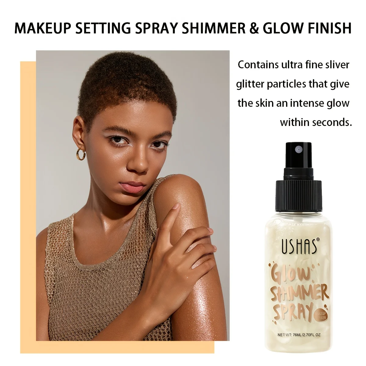 USHAS Liquid Highlighter Spray Fine Shimmer Highlighter Brighten the Skin and Creates a Shiny Makeup