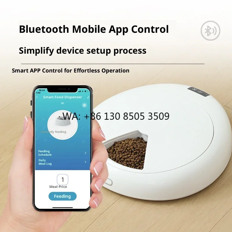 Modern 6L Waterproof Dual-Power Timer Eco-Friendly Portable Automatic WiFi Smart Pet Feeder Removable Plastic Dog Cat