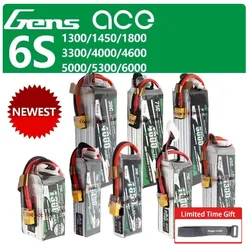 Gens ace Lipo Battery 6S 2600 3300 4000 5300mAh 22.2V Lipo Battery for Align Helicopter Airplane Car Boat RC Accessories