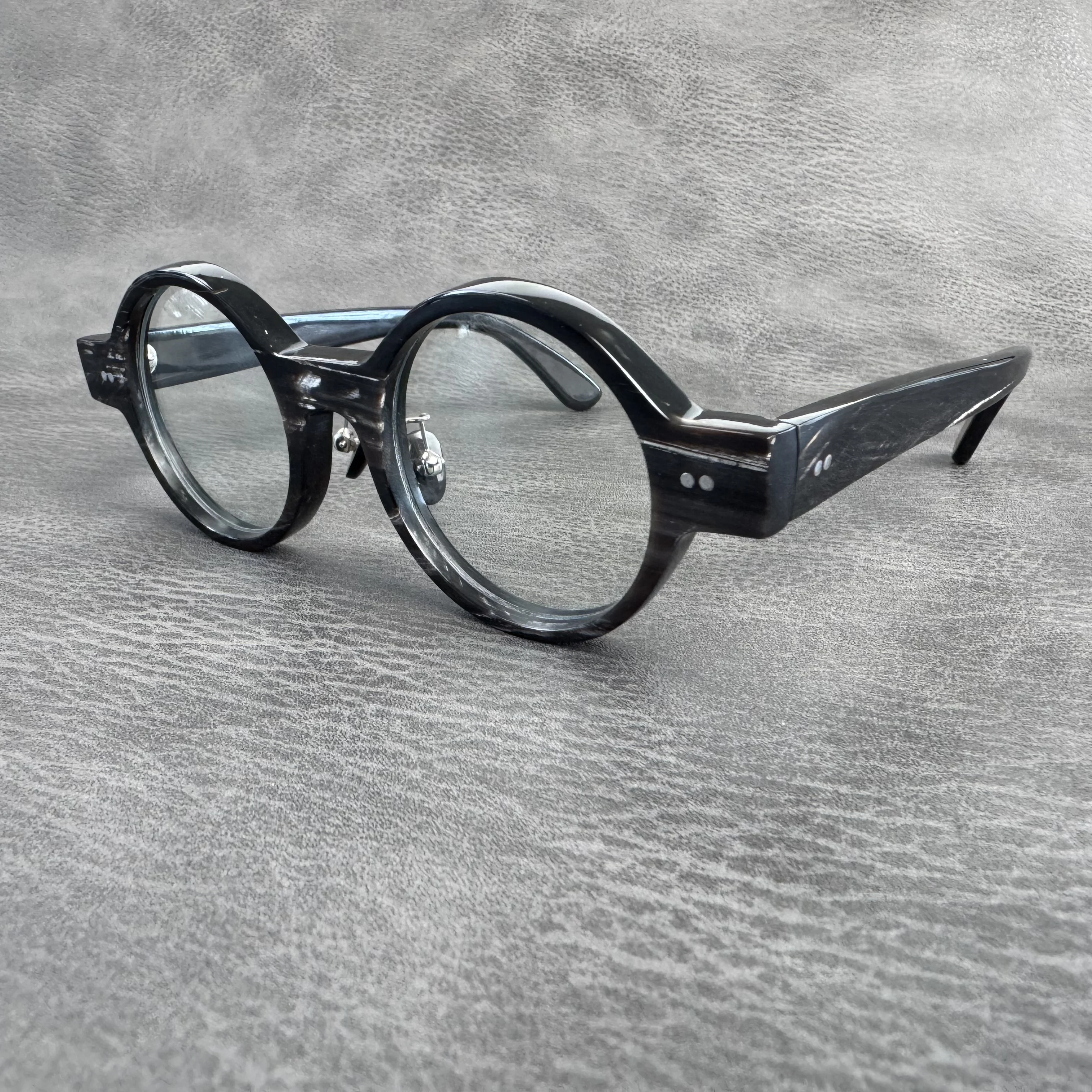 Eyeglass Frames Round Stripes Vintage Unique Handmade Buffalo Horn Prescription Eyeglasses Reading Men's Glasses Frames