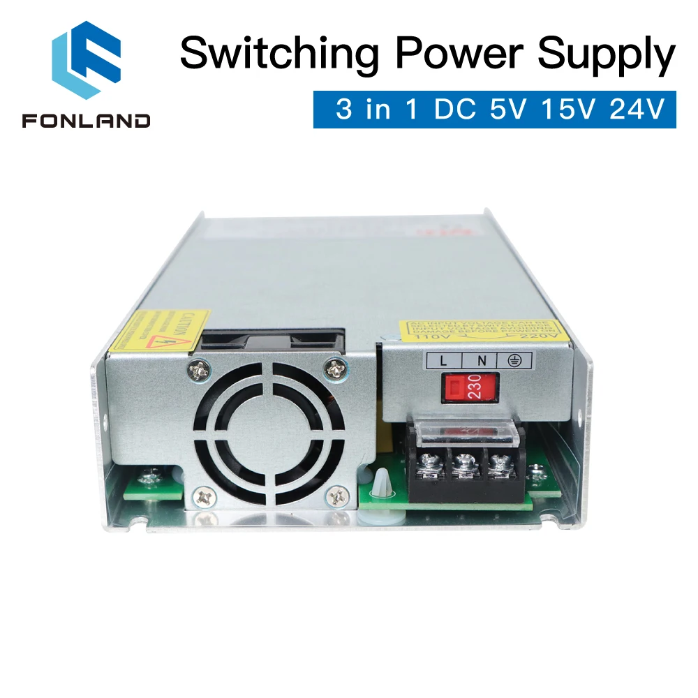 

FONLAND FYD 400W 3 in 1 Switching Power Supply Output DC 5V ±15V 24V Input 100-240V AC for Fiber Laser Marking Machine