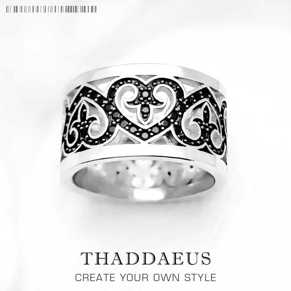 

Кольцо с черной искусственной лентой, европейские винтажные Изящные ювелирные изделия для женщин, весенний новый подарок из стерлингового серебра 925 пробы