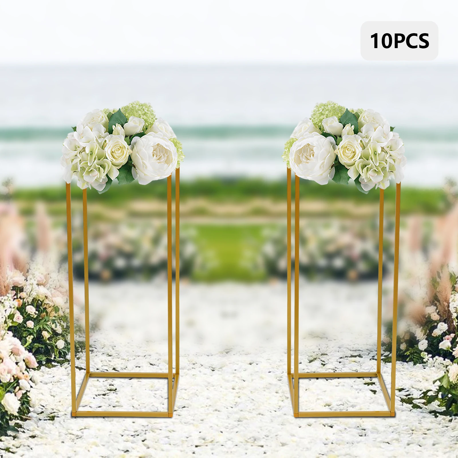 

23.62Inch Tall Gold Wedding Flower Stand 10PCs Metal Flower Bracket for Wedding Table Centerpieces for Party/Home Decoration