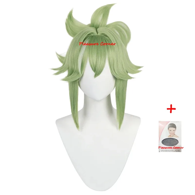 2025 yiyi Kuki Shinobu Cosplay peluca juego Genshin Impact verde claro corto con flequillo resalta pelucas de fiesta resistentes al calor