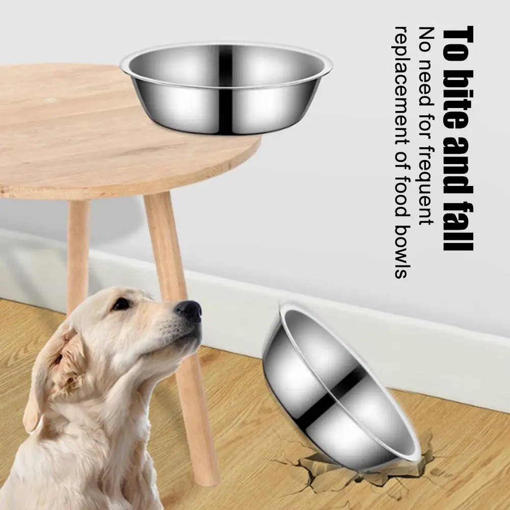 Stainless Steel Pet Bowl, Dog And Cat Food Bowl, Thickened Non-slip Bowl, Anti-fall, Not Easy To Deform, Easy To Clean 1pcs