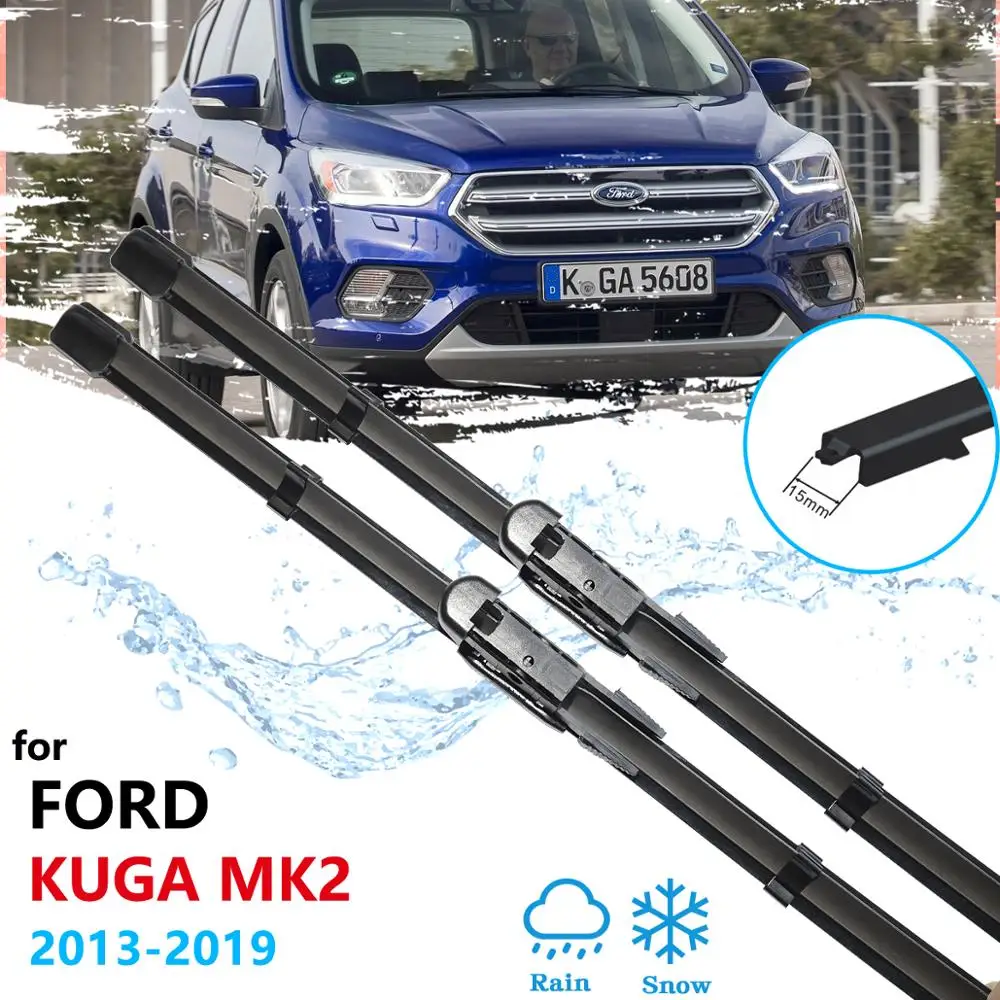 For Ford KUGA 2013~ 2019 Mk2 Escape Car Wiper Blades Front Window Windscreen Windshield Car Accessories 2014 2015 2016 2017 2018