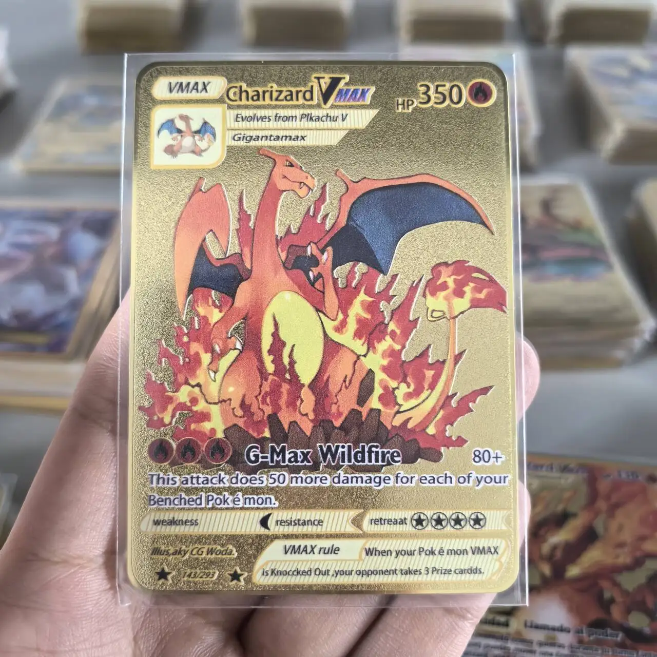 Neue Metall-Sammelkarten Englische Anime Charizard Arceus Mewtwo Blastoise Vmax GX V Buchstaben Spielkarten Kinder Spielzeug Geschenk