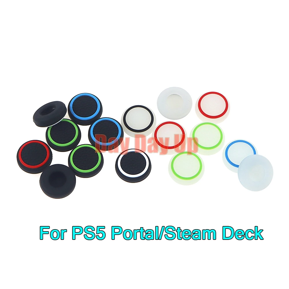 

300PCS For Steam Deck Controller Handle Joystick Thumb Grips Silicone Protective Rocker Luminous Cap Replacement For PS5 Portal