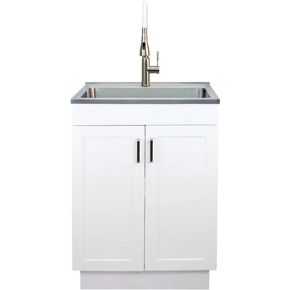 TC-2420-WCW 24-in All-in-One Laundry/Utility Sink Kit with Faucet in White