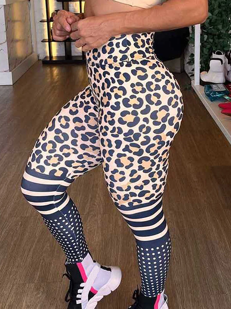 Leopard Printed Sexy Leggings Gym Yoga Pants Women Fitness Leggins High Waist Sports Female Clothing