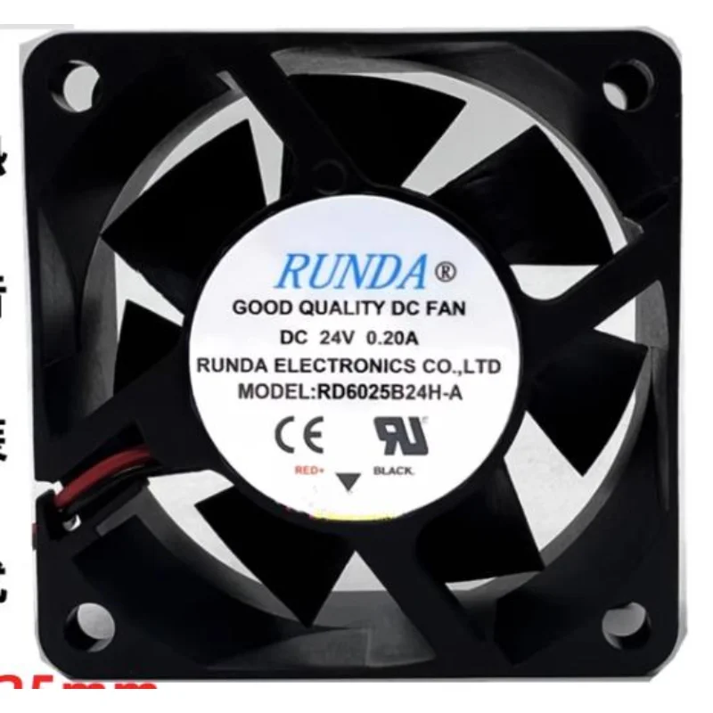 

New CPU Cooling Fan for RUNDA RD6025B24H-A 24V 0.20A 60*60*25mm 6cm Fan