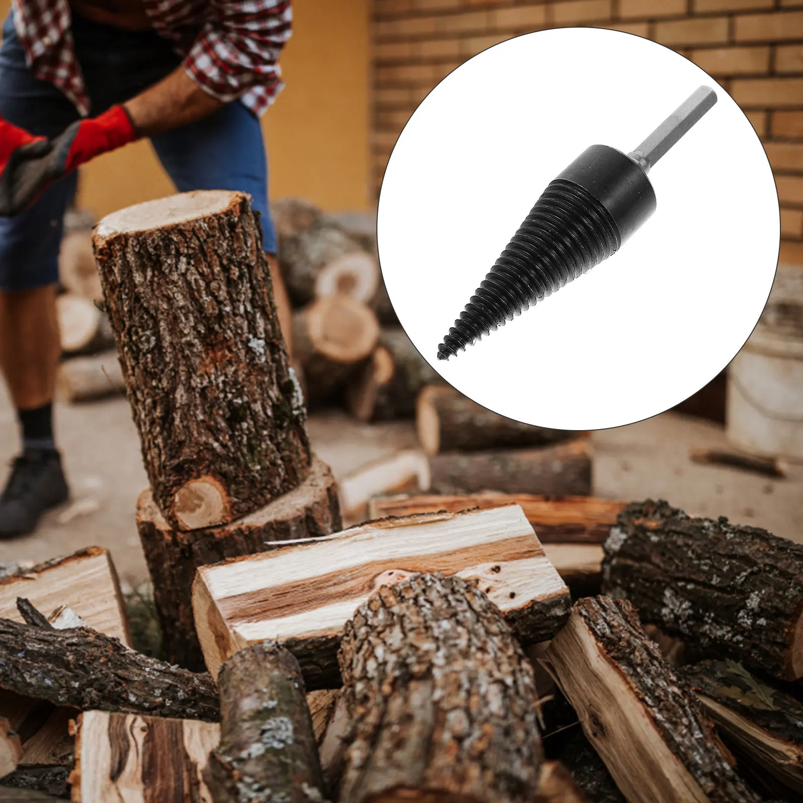 

1Set 32Mm Hexagonal Triangle Handle Wood Splitting Drill Bits High Hardness Steel Anti-Skid Groove for Electric