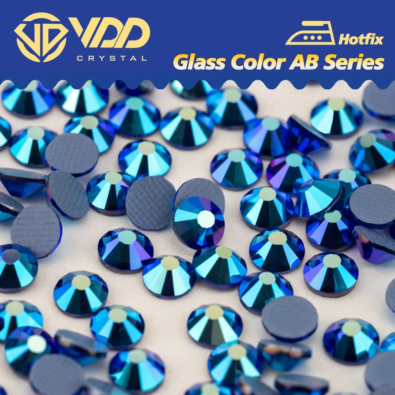 VDD 074 Sapphire AB SS6-SS30 High Quality Hotfix Glass Rhinestones Crystal Flatback Glitter Strass Stones For DIY Crafts Clothes