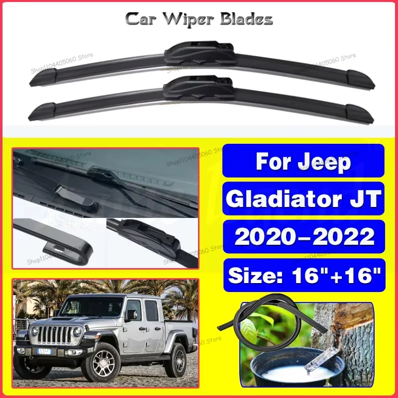 

For Jeep Gladiator JT 2020 2021 2022 Car Front Wiper Blades Accessories Cleaning Windows Windscreen Windshield Brushes Washer