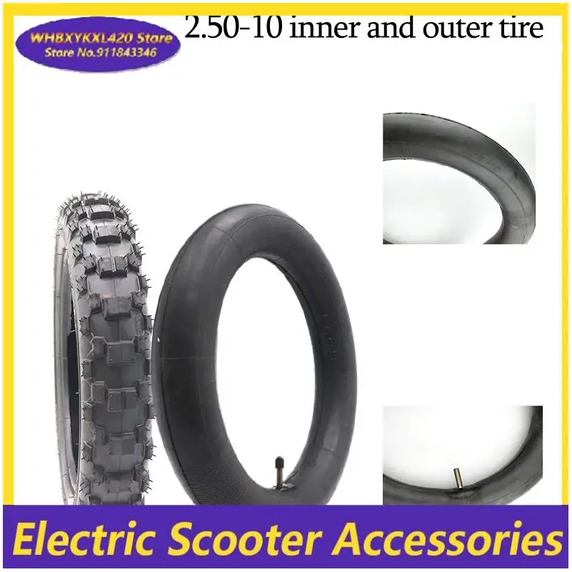 2.50-10 Vorder- oder Hinterrad-Reifen mit Schlauch, 10 Zoll Reifen für Motorrad, Motocross, Dirt Bike – Detail 1