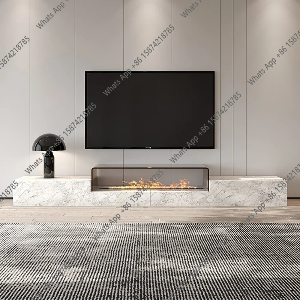Wi Modern Living Room Furniture Marble Glass Top Rectangle Tv Stands Luxury Style Natural Marble TV Cabinet