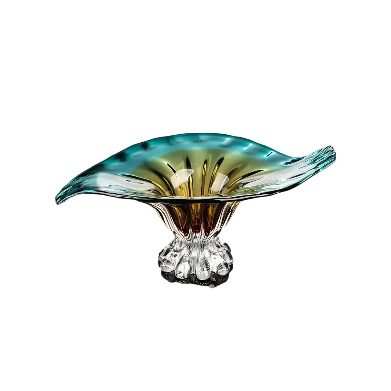 

DSA light luxury glass fruit plate home living room hotel fruit plate high-end creative handicraft ornament gift