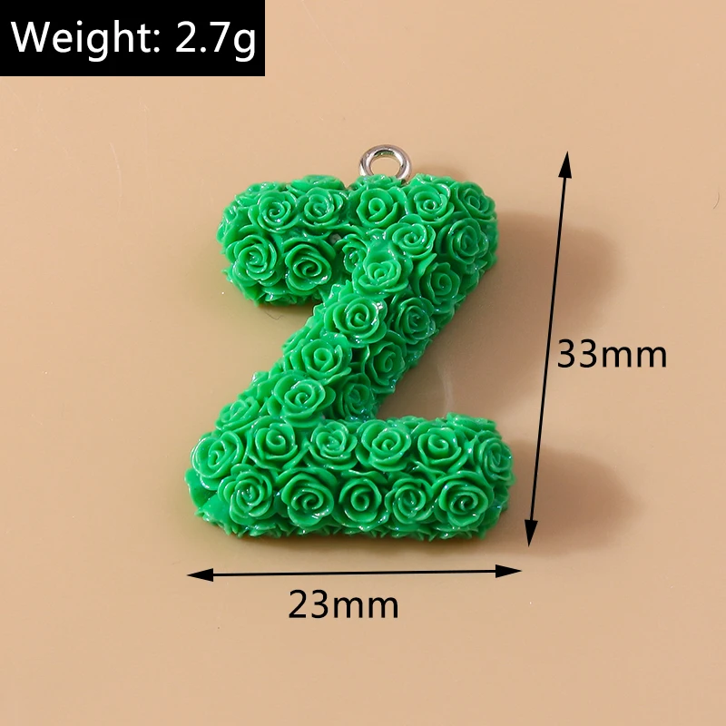 10pcs/lot New Colorful Flower Initial 26 Letters Charms For Earrings Necklace A-Z Alphabet Pendant DIY Jewelry Accessories