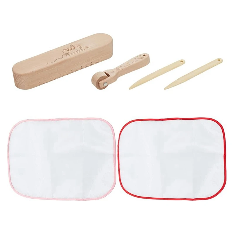 6 Pcs Wooden Tailors Clapper-Set Seam Flattening Tool , Point Turner Sewing Tool Hardwood Seam Presser Tool Kit