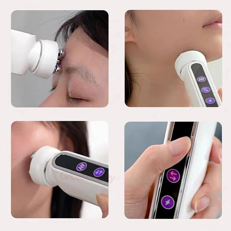 5 Rolling Ball Heating EMS Facial Roller Massager Face Lifting Skin Firm Microcurrent Beauty Facial Machine