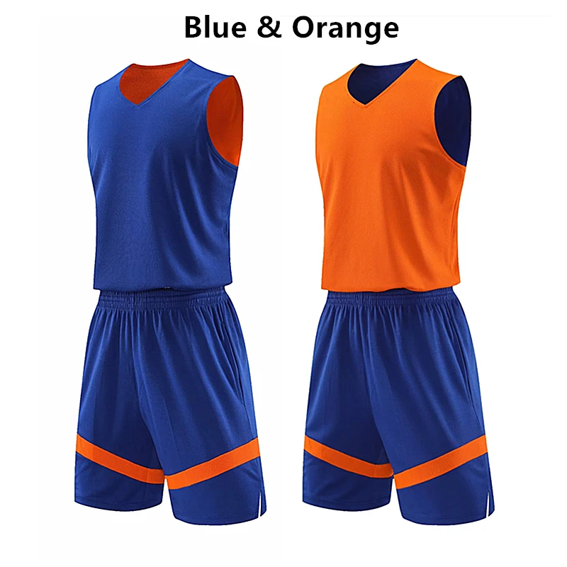Reversible Men Basketball Jersey Uniform Professional Breathable Double Side Basketball Shirt