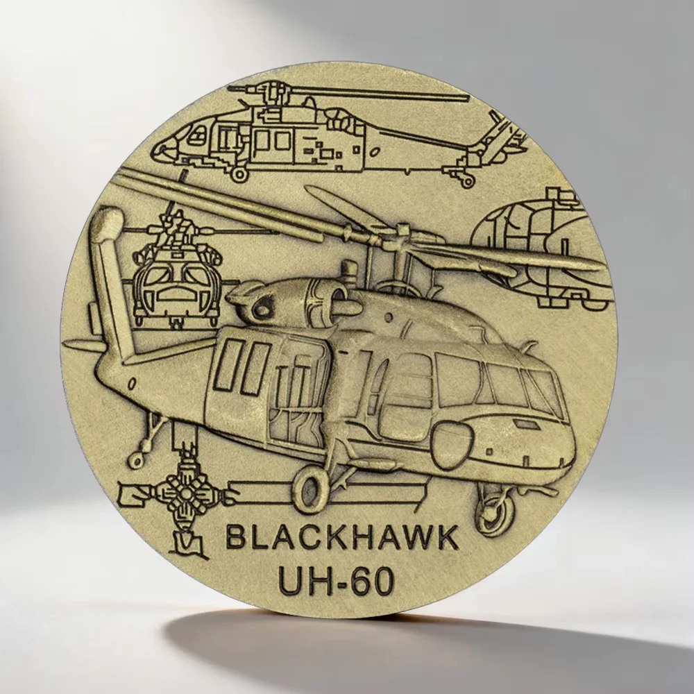 Moeda Comemorativa Blackhawk UH-60 dos Estados Unidos, Moeda de Desafio do Exército dos EUA em Bronze, Presente Colecionável para Fãs Militares