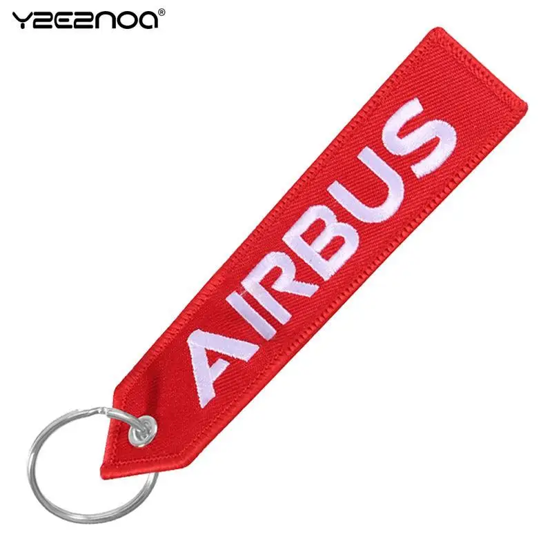 AIRBUS Keychain Motorcycle Car Embroider Key Ring A320 Aviation Key Ring Chain For Aviation Gift Strap Lanyard For Bag Zipper