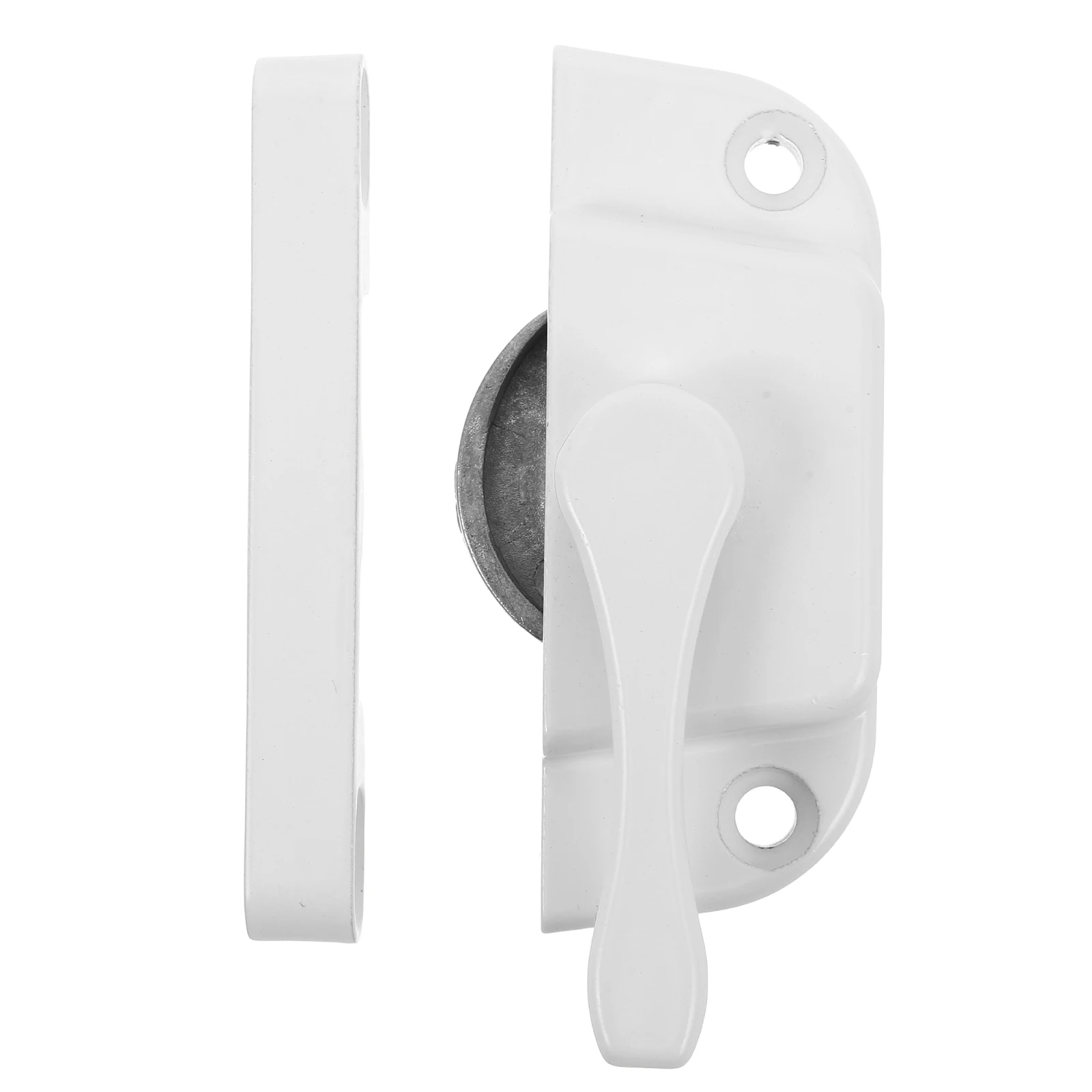 1 set 1 Set Stainless Steel Crescent Window Lock Door Latch Durable Metal Security Lock Dual Crescent Design Adjustable Easy