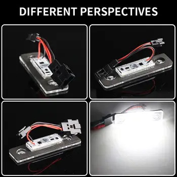 適用於福斯斯柯達明銳2 1Z 2008款及之後車型,Roomster 5J 2006-2010款的2個白色無故障CANBUS LED車牌燈 10 最佳銷售 2006年式Skoda明銳 - №1