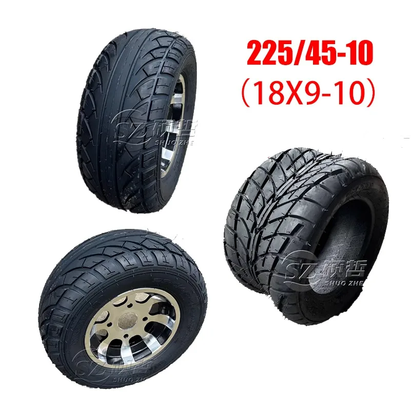 The new 225/45-10 tires (18x9-10) front and rear 10-inch electric scooter vacuum  are applicable to Harley Chinese bicycles